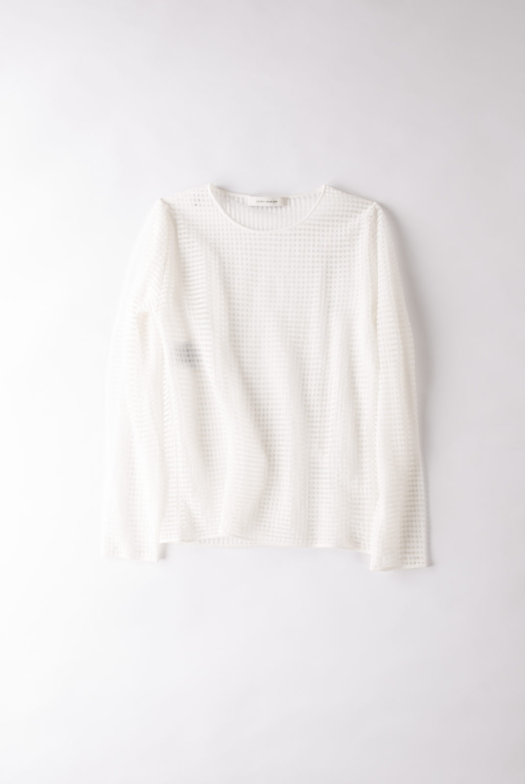 pull, blanc, transparent, petits carreaux, graphique, Cédric Charlier