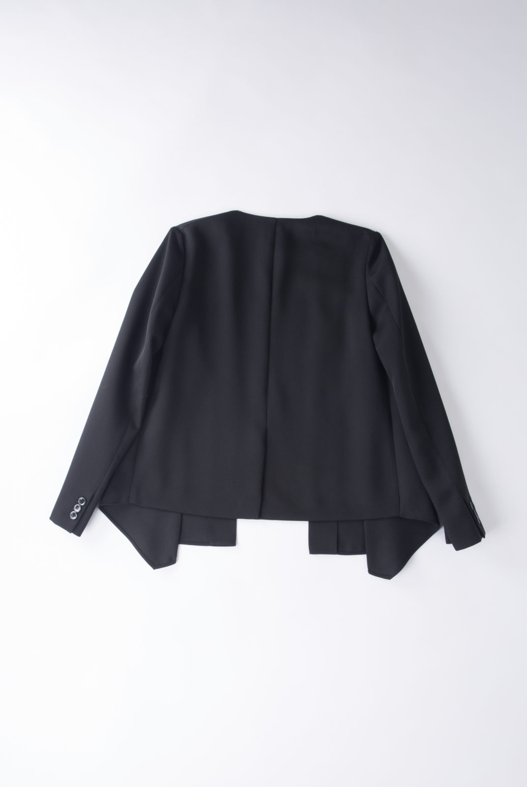 veste noire, laine vierge, sans col, non boutonnée, jil sander navy