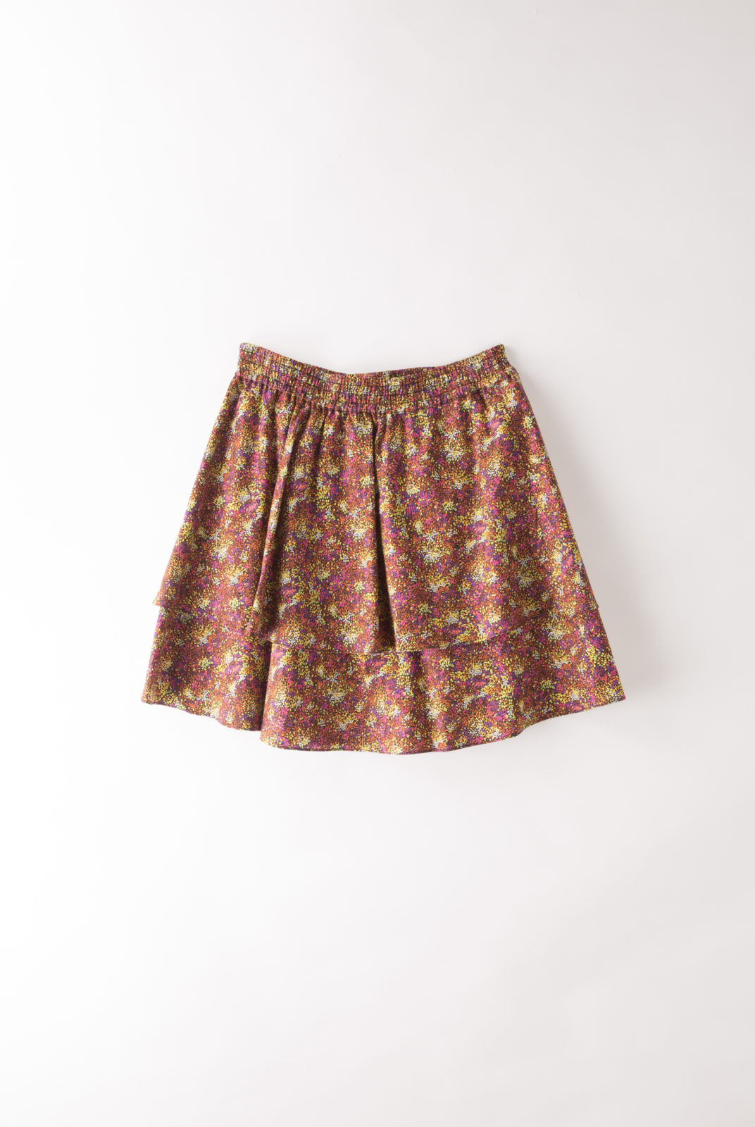 Jupe Foebe multicolore courte à volant élastique à la taille vanessa seward