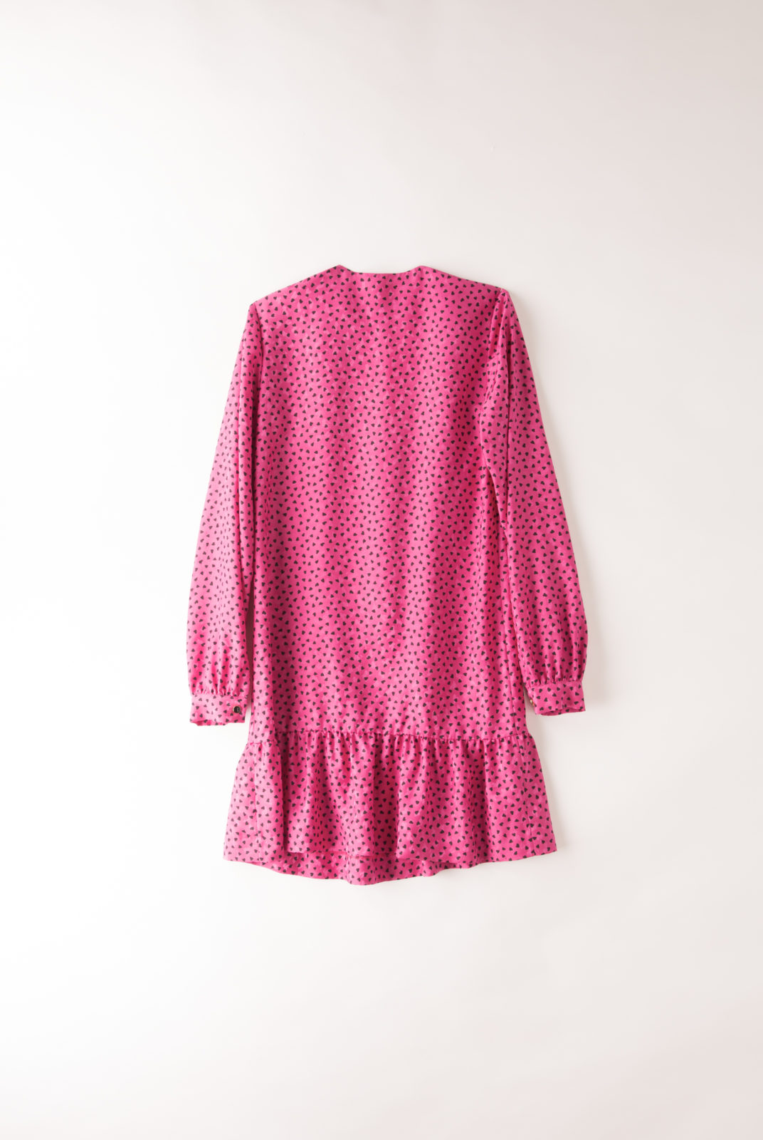 Robe Flora rose vif, à motif coeur, à porter droite ou ceinturée, vanessa seward