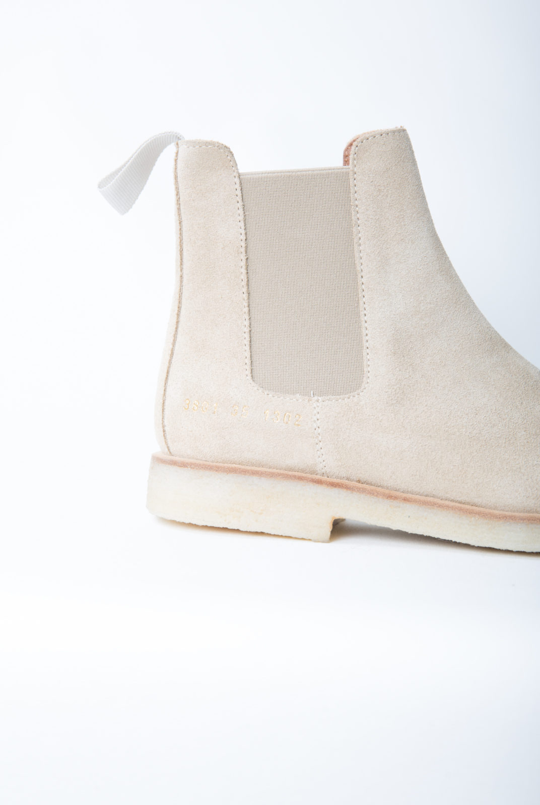 chelsea boots, taupe, détails élastique, common projects