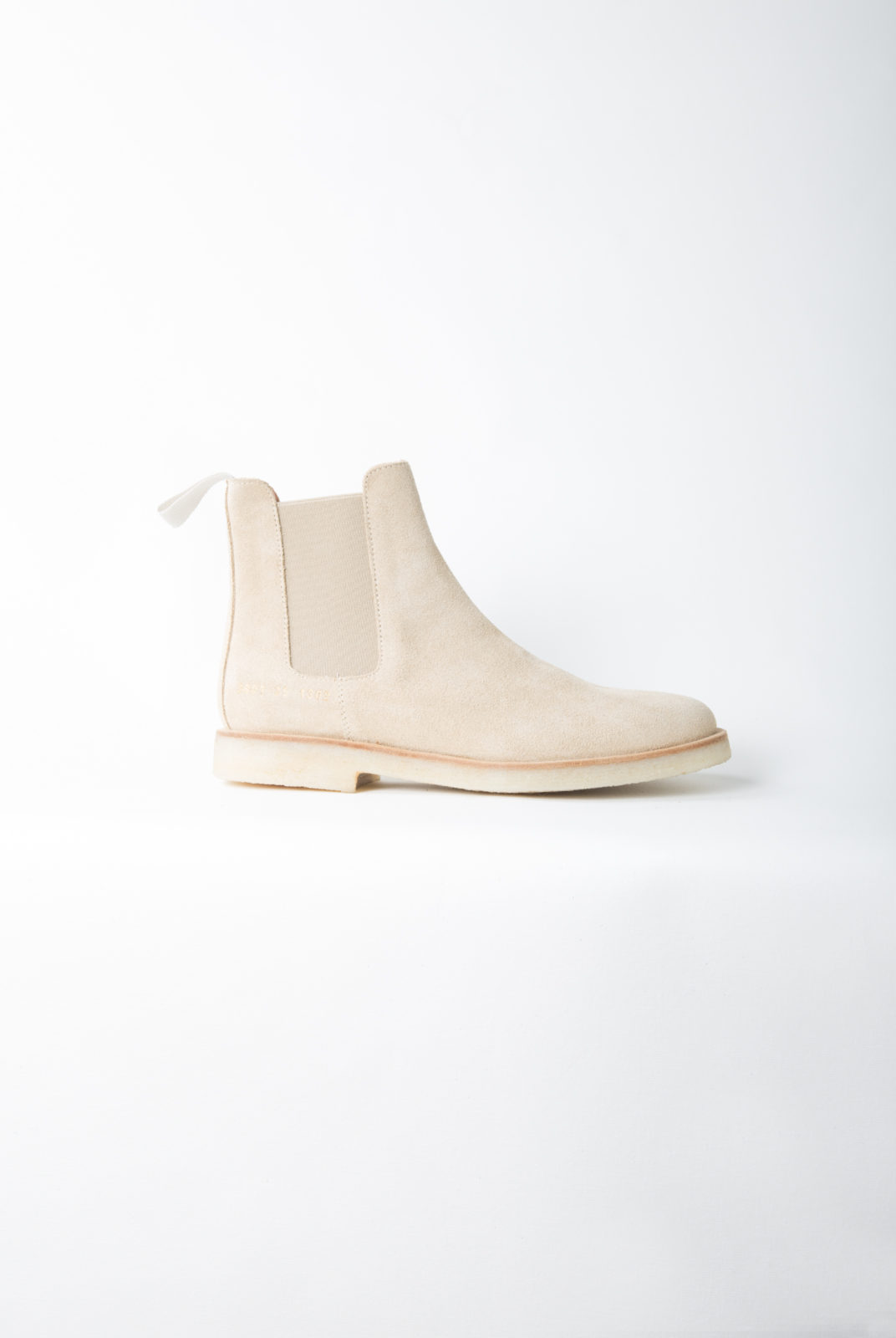 chelsea boots, taupe, détails élastique, common projects