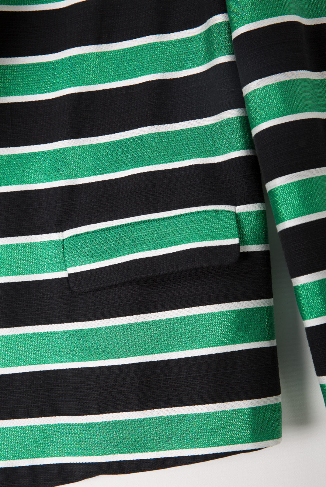 veste, coton mélangé, rayure verte et noire, roseanna